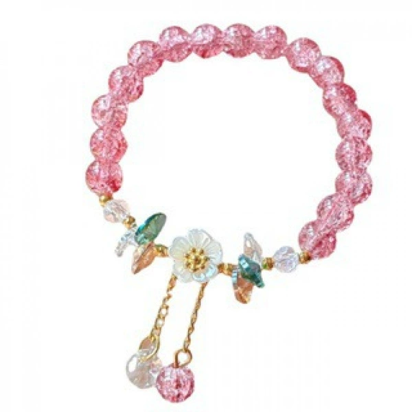 Red fresh bracelet flower-shaped