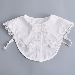 Cute collar vintage collar court fake collar large lapel flower White