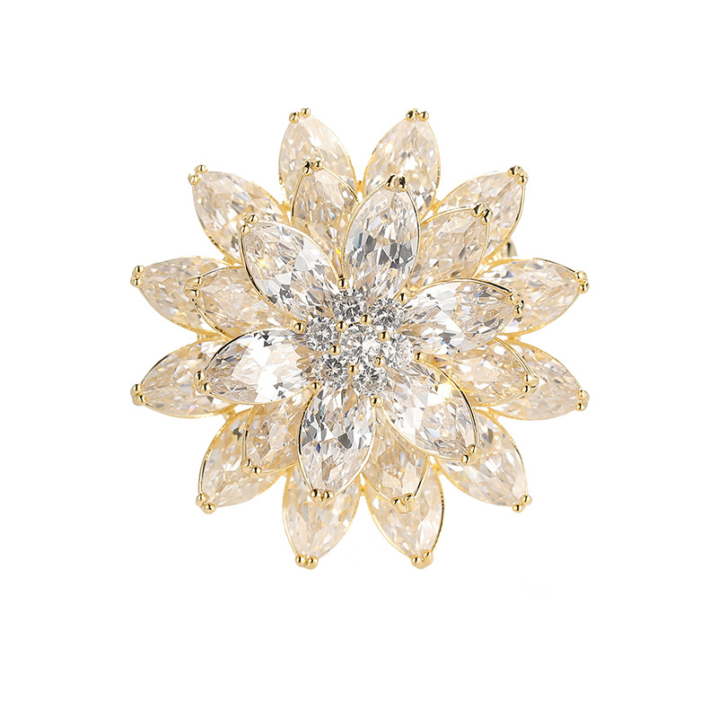 Kristall Schneeflocke Brosche Luxus Brosche Weihnachtsgeschenk_voghion.com