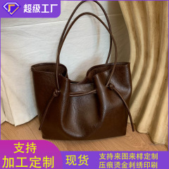 跨境大容量复古托特包时尚高级感包包女韩系百搭腋下包通勤单肩包