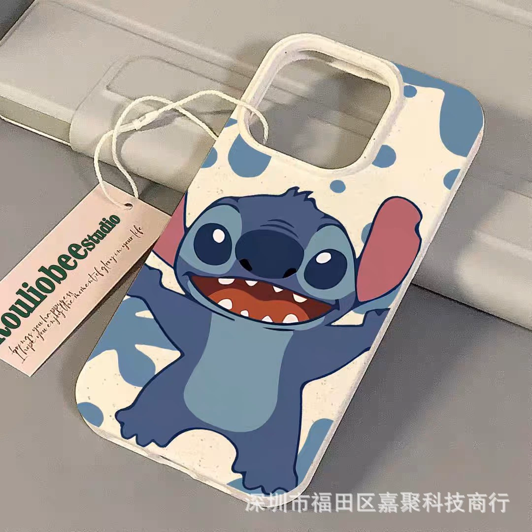 Защитный чехол (Apple) iPhone 13–16 Pro, мультяшный рисунок Stitch, защита от падений