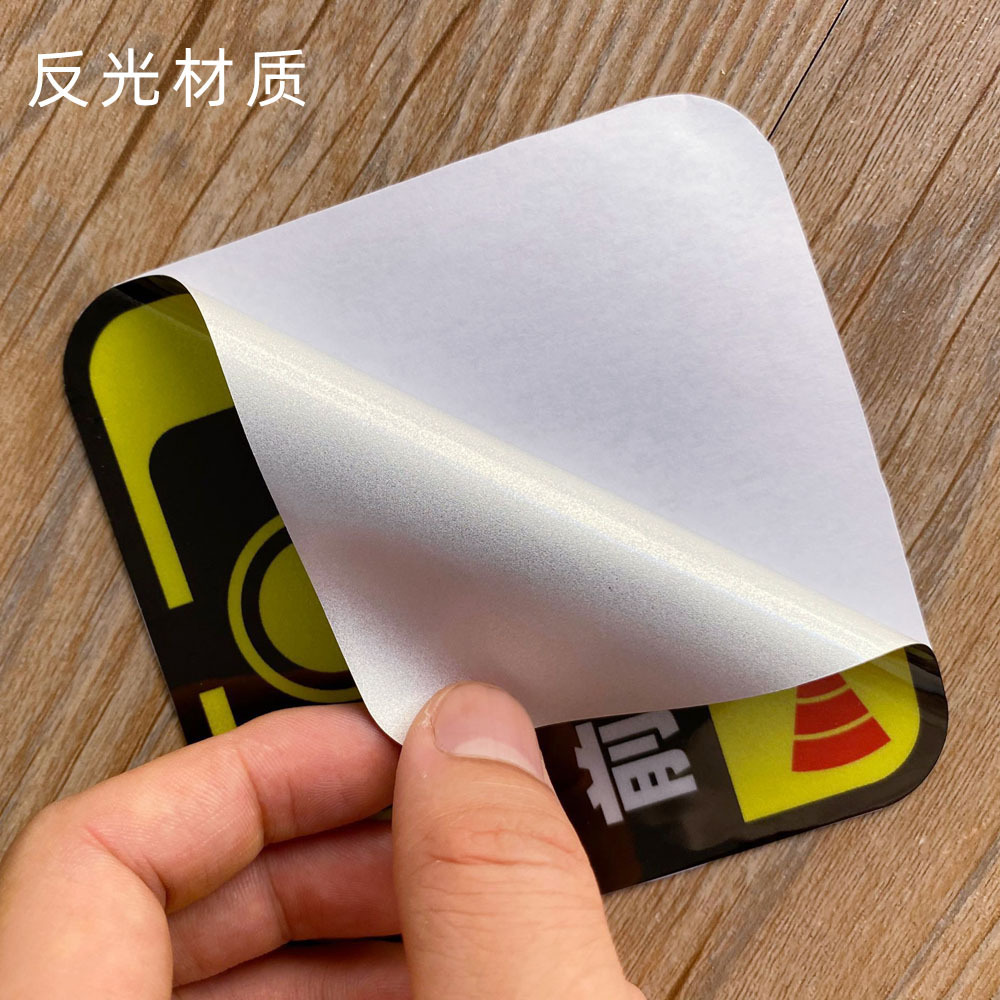 Pegatina antirrobo para coche con grabación de vídeo delantera y trasera, pegatina trasera reflectante japonesa de advertencia para coche.