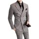 Spring New Men's Suit suit Korean-style Slim-fit Vertical Stripe Double-breasted Men's Suit Three-piece Wedding Best Man Suit