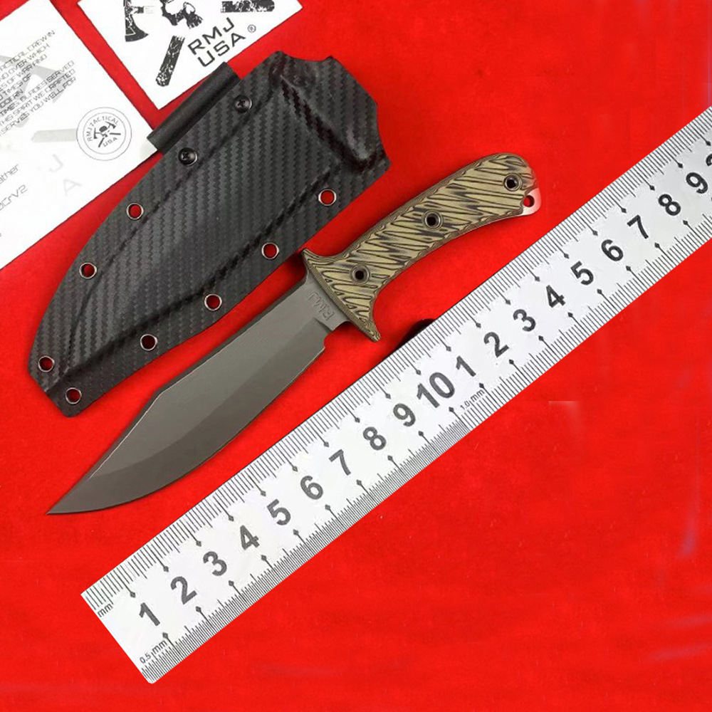 跨境RMJ户外刀多功能非折叠刀锋利高硬度野营刀具防身刀登山直刀