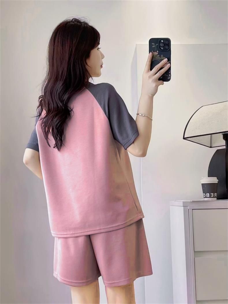Women's Clothing Summer Fashion Two Piece Set For Women Color Block Slimming Loose Casual Plus Size Clothing_ecoleips.com