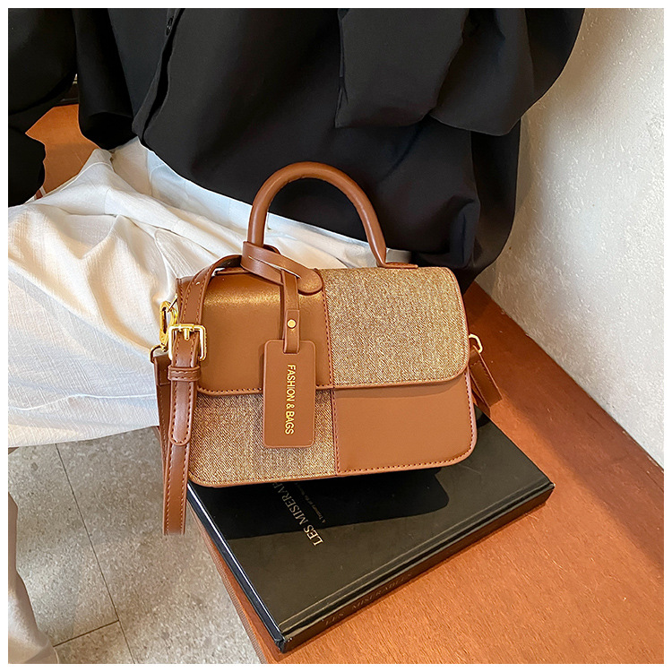 Maillard Splicing Handbag for Women 2024 New Style, with Unique Texture and a Stylish Crossbody Bag Design_voghion.com