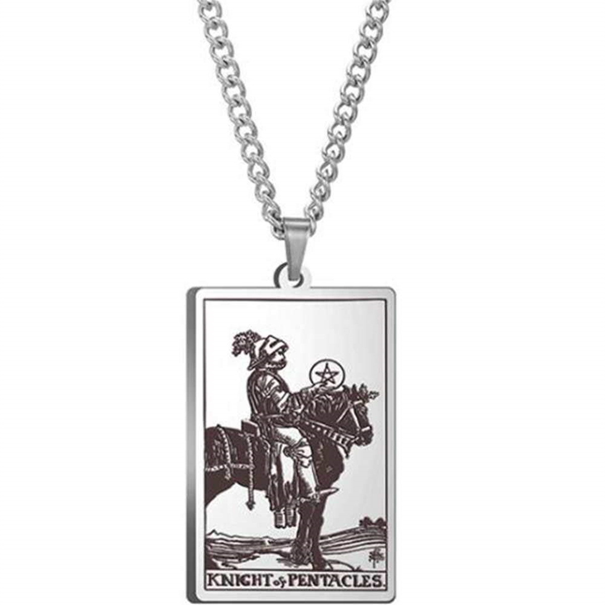 Collana con ciondolo carta dei tarocchi in acciaio inox_voghion.com