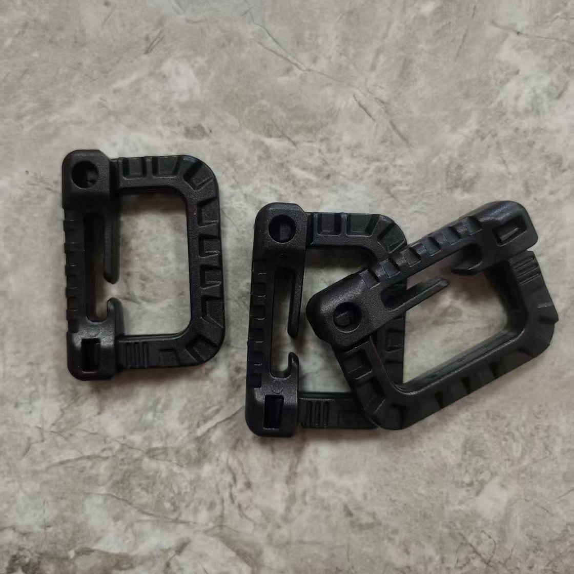 多用途战术D型锁扣 按压开启 高强度 塑料勾扣 25MM织带登山勾扣