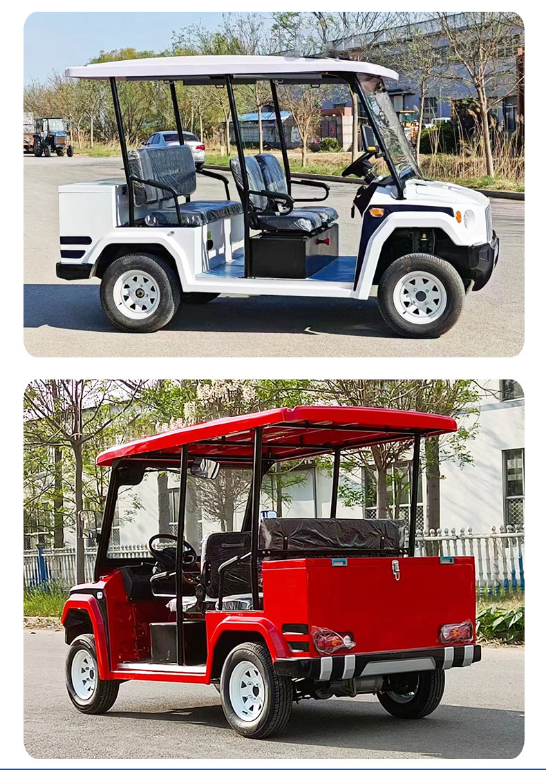 Patrol Car with Four Seats, Suitable for Town Property Security and Sightseeing, Campus and Tourist Area Use, Double-Row 5-Seater and 8-Seater Electric Patrol Vehicle