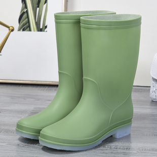 Anti-slip shoes work overshoes all-match women's fashion rain boots water boots rubber boots mid-tube waterproof rubber shoes summer adult rain boots