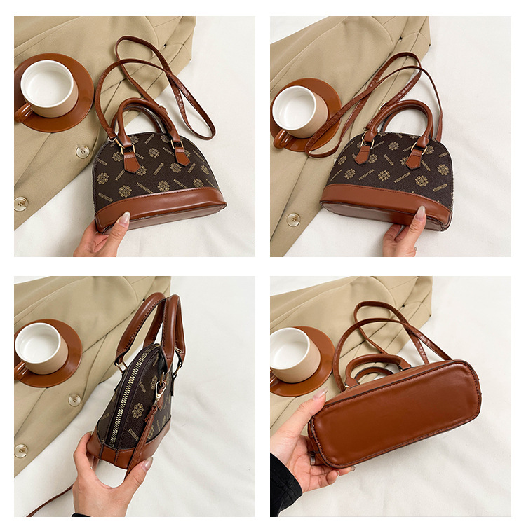 Elegant, Vintage Style Style Shell Shape Women's PU Printing Elegant Vintage Style Shell Zipper Handbag Crossbody Bag