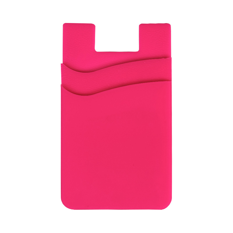 진달래 핑크 (이중 레이어) 실리콘 카드 홀더 (벌크 포장)