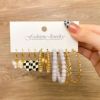 Earrings from pearl, retro metal set, Aliexpress, European style, wholesale