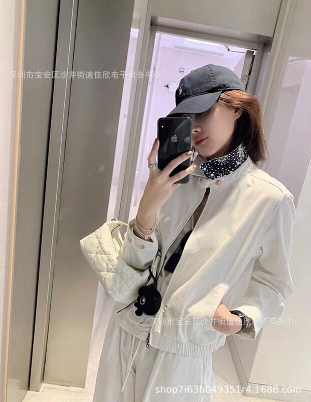 25秋季老钱风小马刺绣印花拼接美式POLO翻领外套女老干部夹克女|undefined