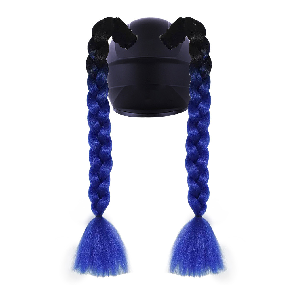 Peluca trenzada decorativa para casco de motocicleta