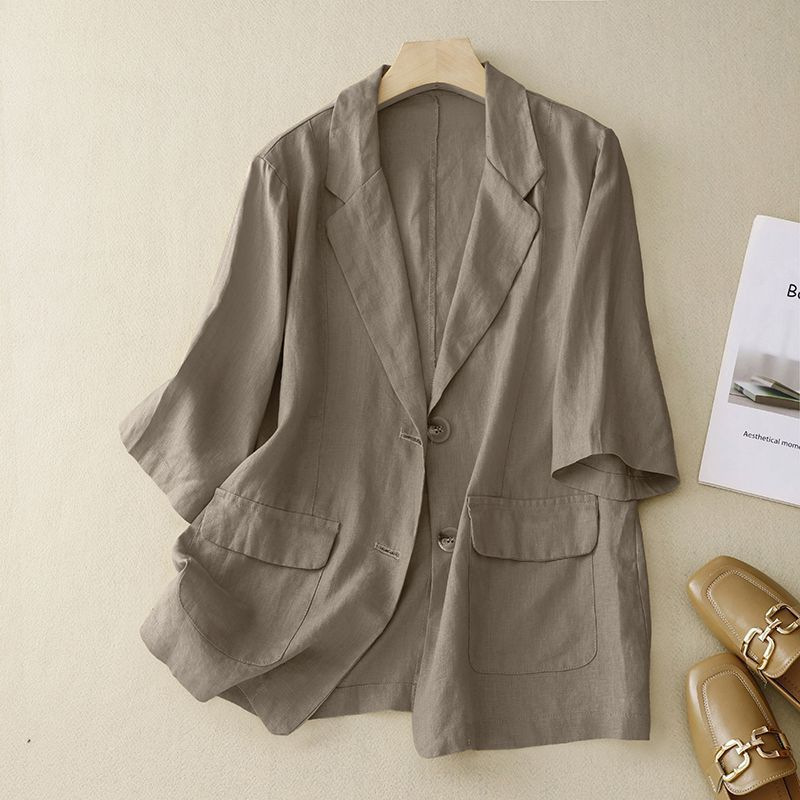 Plus-size women's blazer jacket for spring, summer, and autumn, lightweight cardigan, casual business casual outerwear, cross-border plus-size