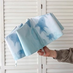 酸素小魚日傘折りたたみ自動コンパクトポータブルサンシェードビニール日焼け止め女子学生晴雨兼用傘