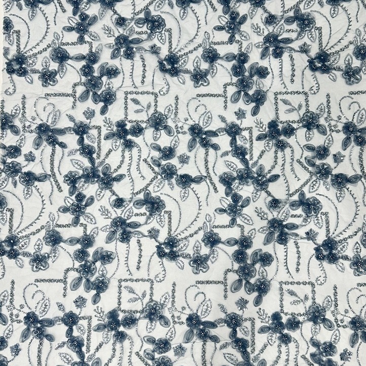 Fabricantes de tela bordada en stock de malla bordada con bordado vestido de boda de mujer francesa vestido de cena vestido de tela image 4