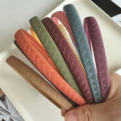 New Korean-style woven pattern minimalist fashionable headband, versatile temperament matte texture with teeth face-washing beauty makeup headband