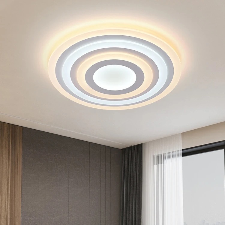 Nuevo estilo moderno minimalista techo luminoso acrílico remoto atenuable dormitorio redondo led techo luminoso