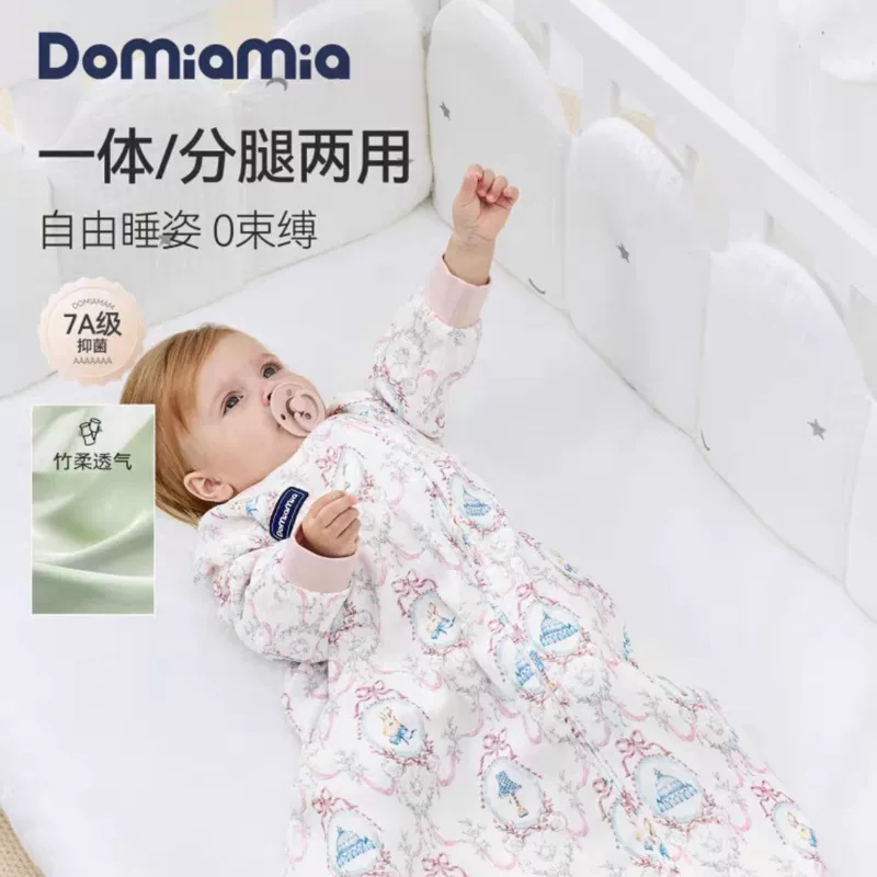 Domiamia цельный спальный мешок для роста ребенка, всесезонный двуслойный, осенне-зимний хлопковый утеплённый анти-выкидной спальный мешок для малыша