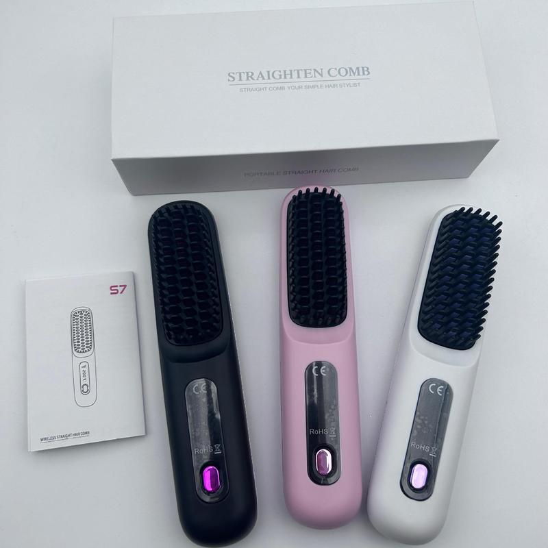 第二世代ストレートヘアコーム、マイナスイオンヘアワイヤレスポータブルカーリングヘア両用電気コーム、ふわふわ高頭蓋アーティファクト|undefined
