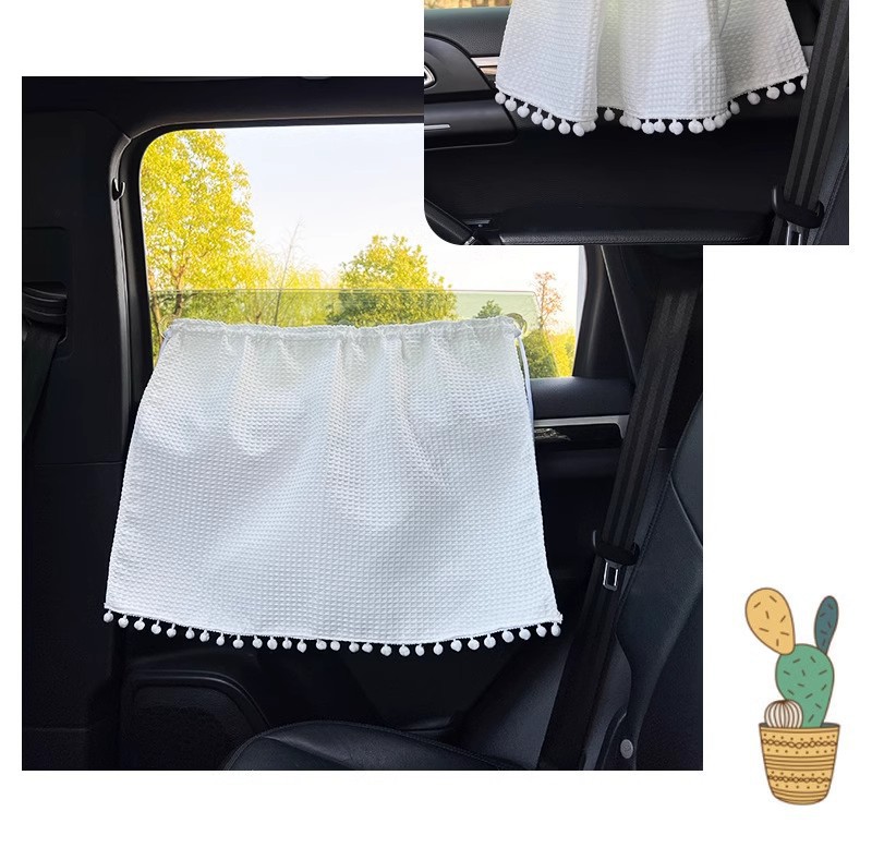 Car Sunshade Curtain Summer Cartoon Cute Car Sunshade for Baby Sun Protection and Heat Insulation Interior Light-Blocking Curtain