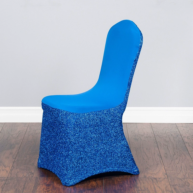 Manufacturer direct sales new wedding banquet decoration for conjoined chair sleeve elastic bright silk chair hoods cover seat sleeve hotel