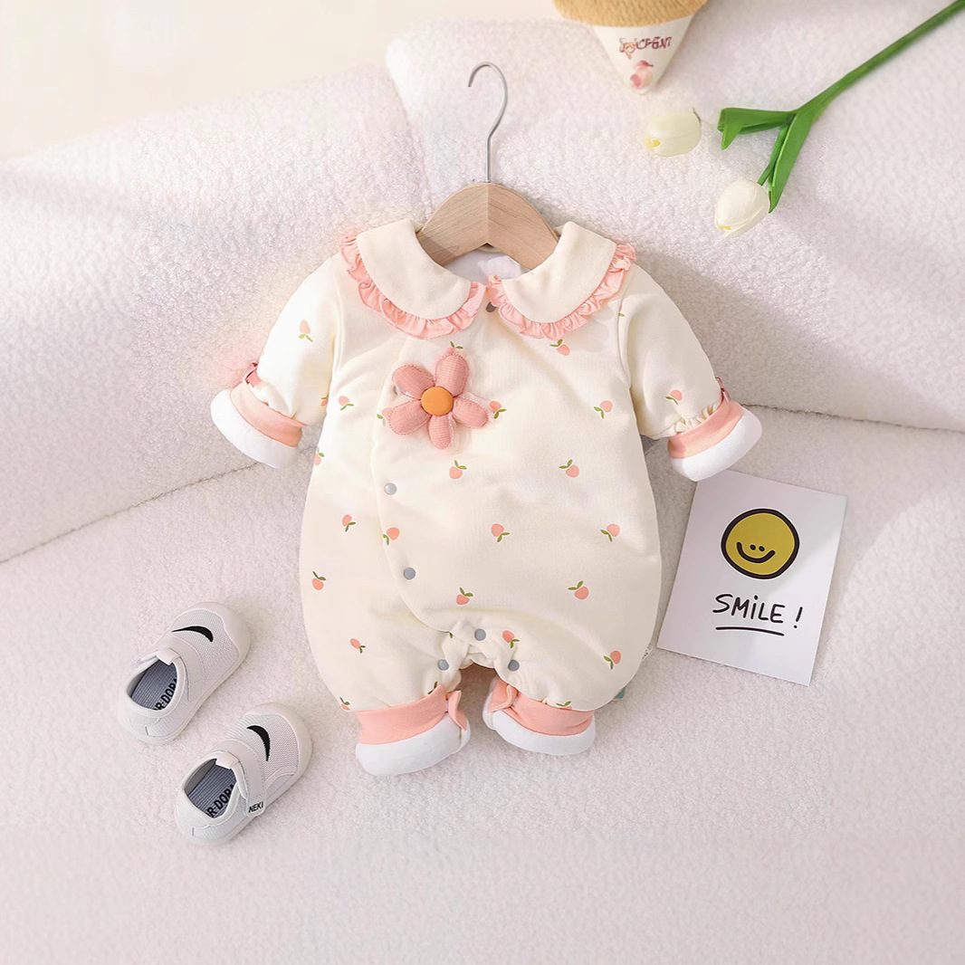 옷 가을과 겨울 두꺼운 면 공주 소매 나비 옷 면 두꺼운 따뜻한 카약 등반 옷