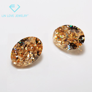 Wholesale Egg-shaped Champagne Mossam Diamond Bare Stone Oval Deep Medium Light Champagne Moissanite Diamond Carat Diamond
