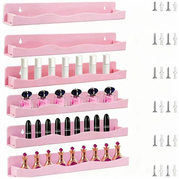 Transparent Wave Acrylic 15inch Nail Polish Storage Rack Wall-Mounted Shelf Cosmetic Rack Wall-Mounted Record Rack Transparent Wave Acrylic 15inch Nail Polish Storage Rack Wall-Mounted Shelf Cosmetic Rack Wall-Mounted Record Rack