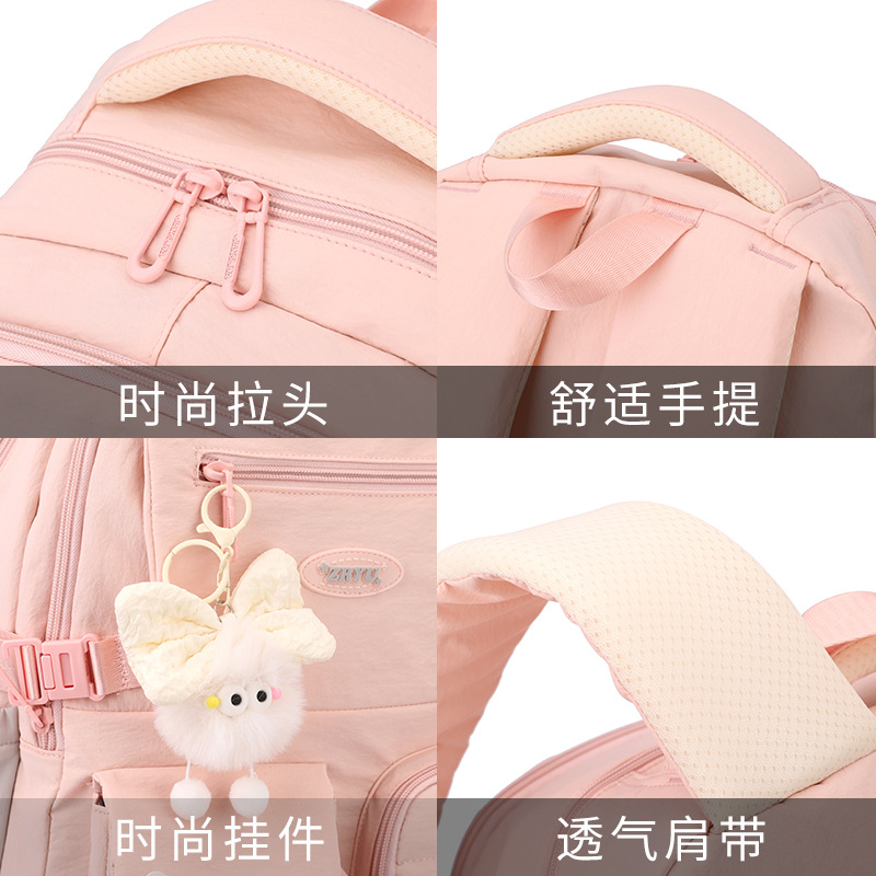 Mochila de tracción transfronteriza de peces naturales para estudiantes de escuela secundaria de grado 3 - 6 moda de alta capacidad para estudiantes de tracción para subir escaleras