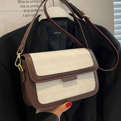 菱格簡約小眾女包2023新款質感洋氣流行小方包百搭單肩拼接斜挎包