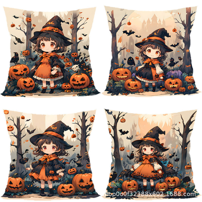 ZS クロスボーダー枕カバー temu 人気のハロウィンリネンぬいぐるみ正方形枕快適な枕 Amazon 卸売ウエスト|undefined