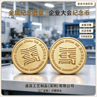圆形金属纪念币定制 企业大会镀金纪念章 浮雕logo金属纪念币定做