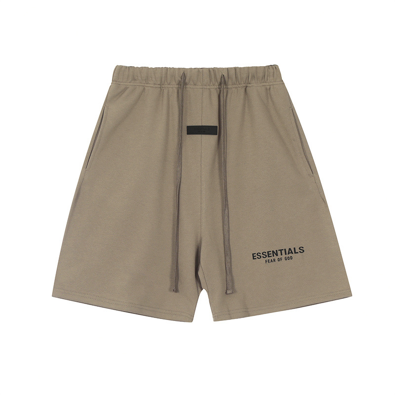 FOG ESSENTIALS multilíneas estereoscópicas letras de silicona camiseta de manga corta callejera casual pantalones cortos deportivos
