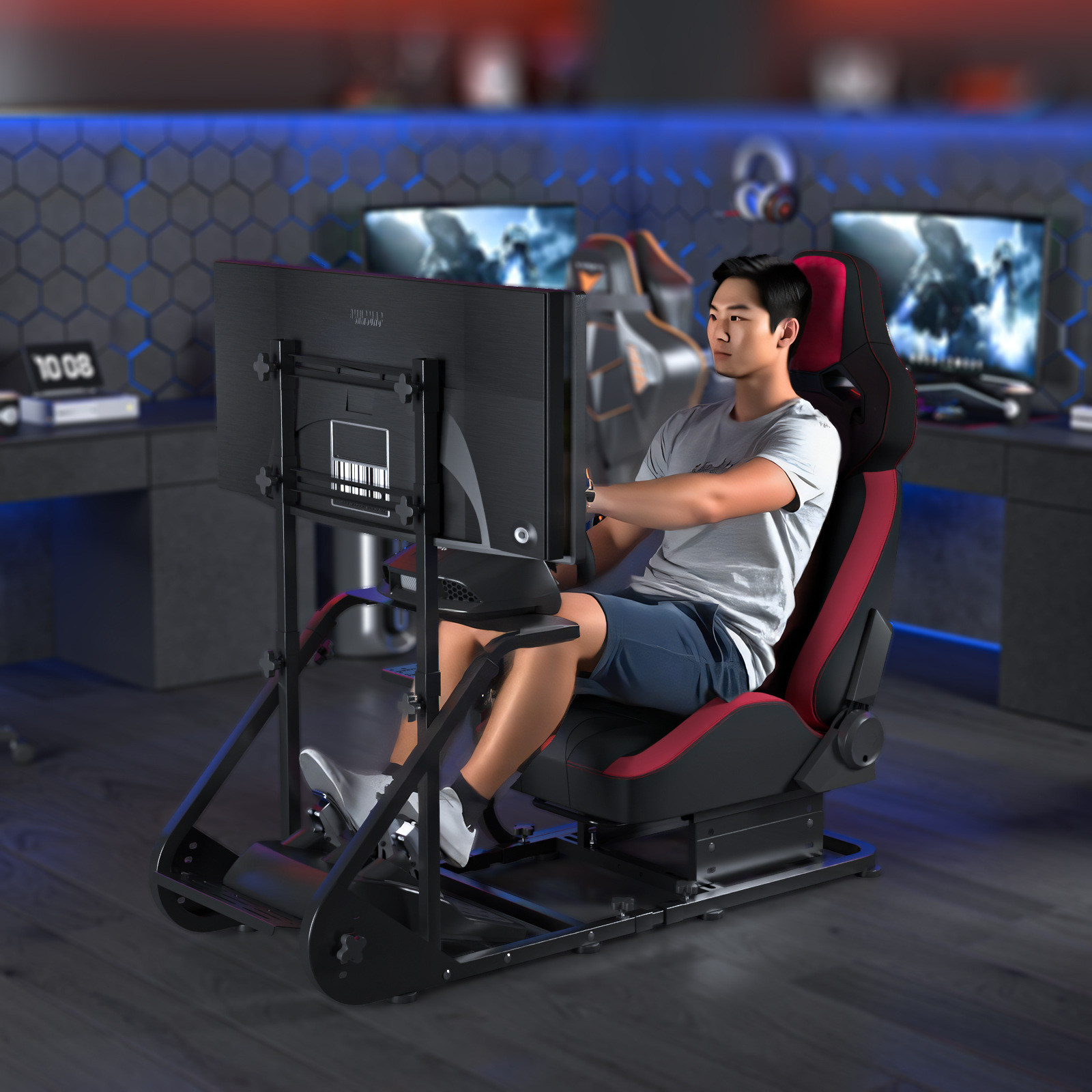 Asiento especial integrado con riel deslizante para automóvil de carreras de modificación de simulación de deportes electrónicos esqueleto de asiento de conducción universal
