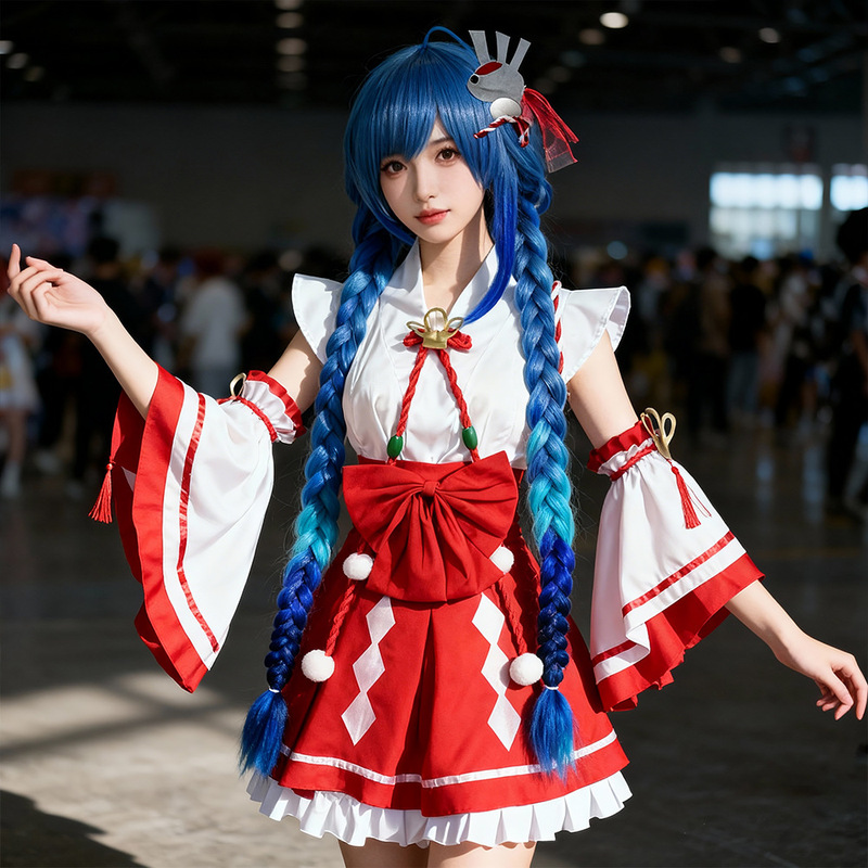 S-Xl Mobile Game Anime King Cos Daqiao Ise Miko Costume Women's Kimono Anime Game Blissful Pure Land