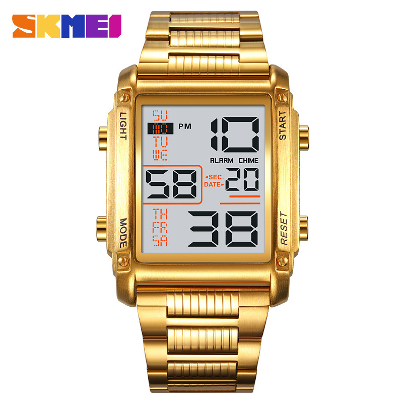 SKMEI Moment Square dial Stylish practical Men's Electronic Sport waterproof date display electronic watch