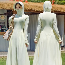 全身长款防晒衣女夏季新款防紫外线修身收腰连衣裙防晒服轻薄外套