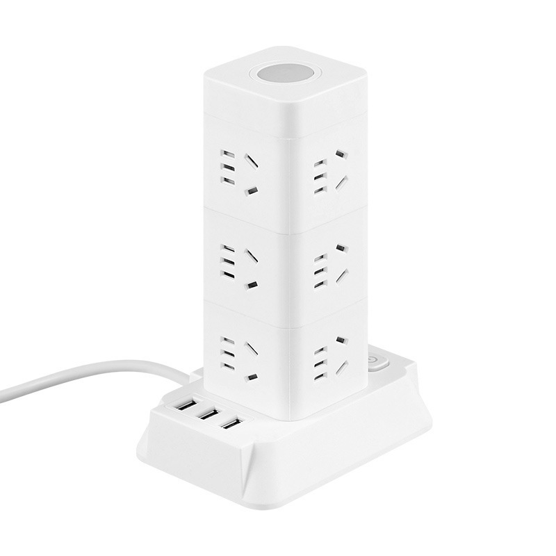 zócalo vertical multifuncional con panel poroso usb multipropósito tablero de conexión de cable de torre tridimensional inteligente enchufe de fila doméstico