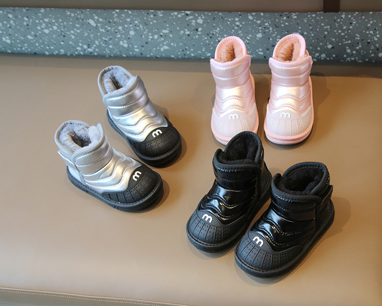 Children's Snowy Boots 2023 Winter Girls' Cotton Boots Warm and Waterproof Boys' Short Boots with Plush and Thickened_voghion.com