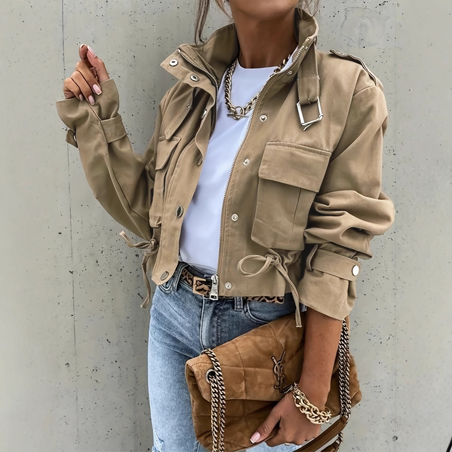 European and American Cross-Border Amazon Hot Selling Aliexpress New Products New Jacket Lapel Retro Women's Short Style