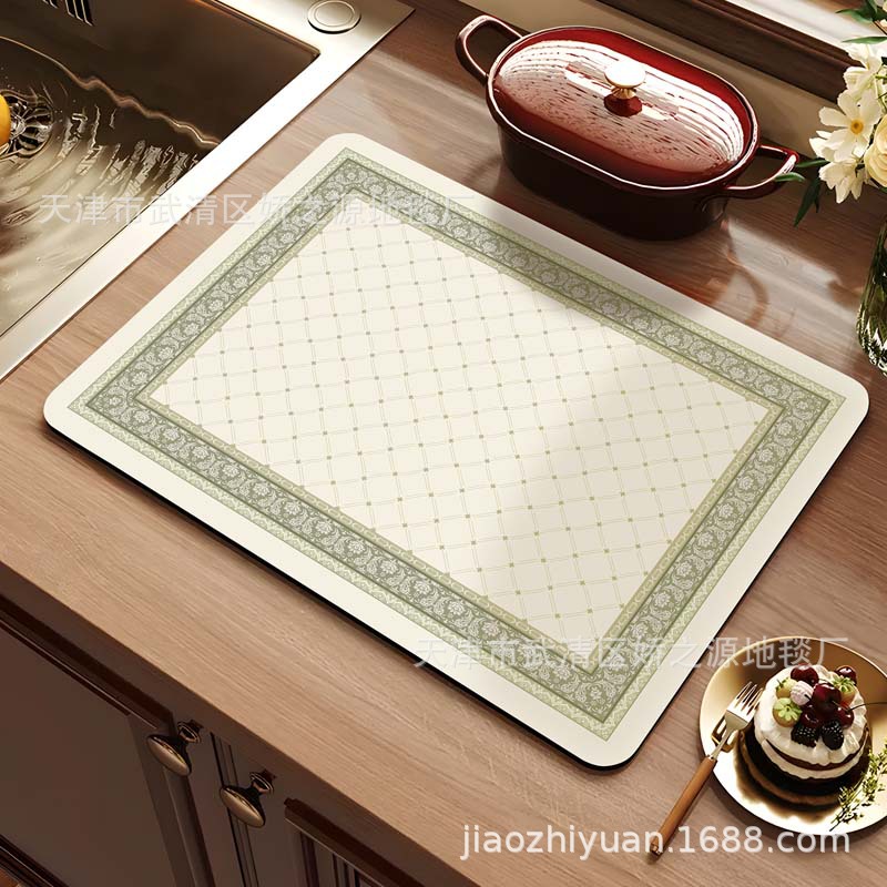 Almohadilla de drenaje transfronteriza, lodo de diatomeas, fácil de cuidar, almohadilla absorbente, encimera de escritorio de cocina, almohadilla de aislamiento antiescaldado, suministro directo de fábrica