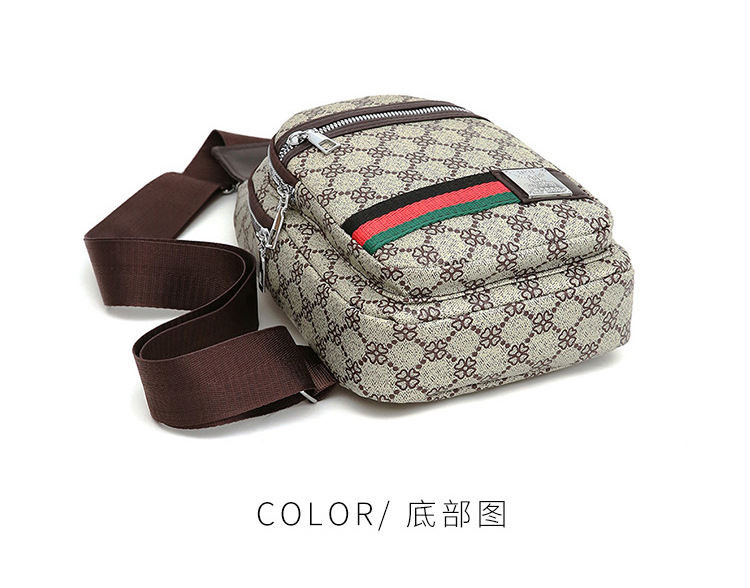 Outdoor men's chest bag, crossbody bag, travel shoulder bag, large-capacity leather bag, sports small backpack, multi-functional men's bag undefined