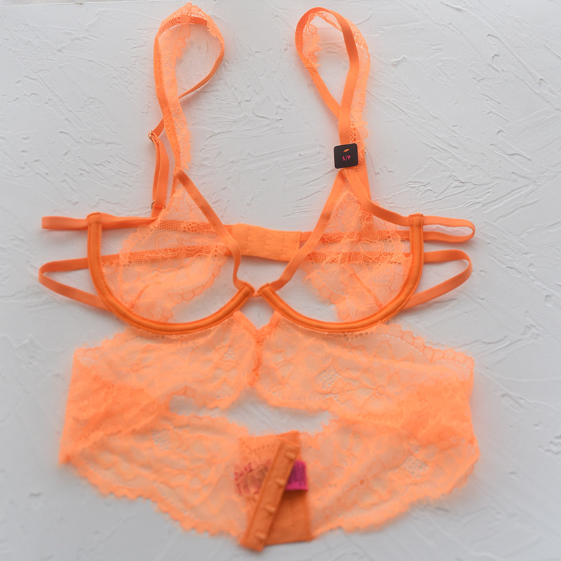 Canadian Foreign Trade Ultra-thin Underwear Big Chest Small Sexy French Style Rings Breathable Bra Lace Bra for Women