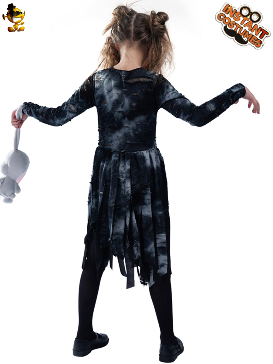 Disfraz de zombie para niña pequeña para Halloween, disfraz de zombie para actuación en escenario, disfraz de zombie para niña pequeña