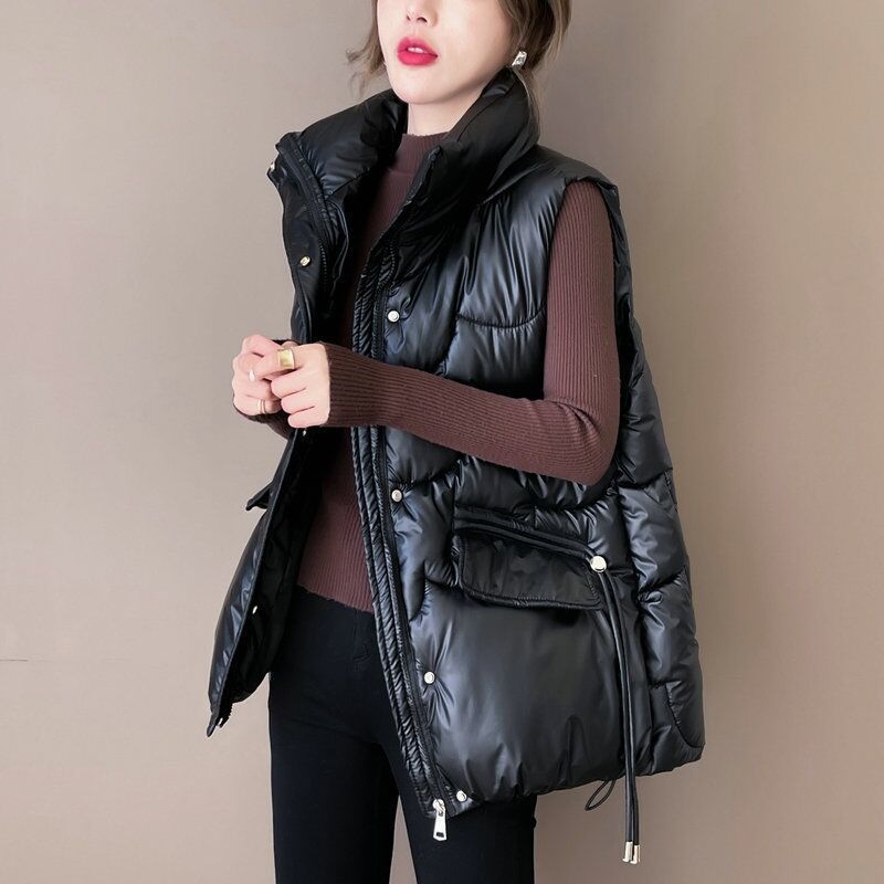 Chaleco de mujer para invierno, chaleco acolchado con cordón_voghion.com