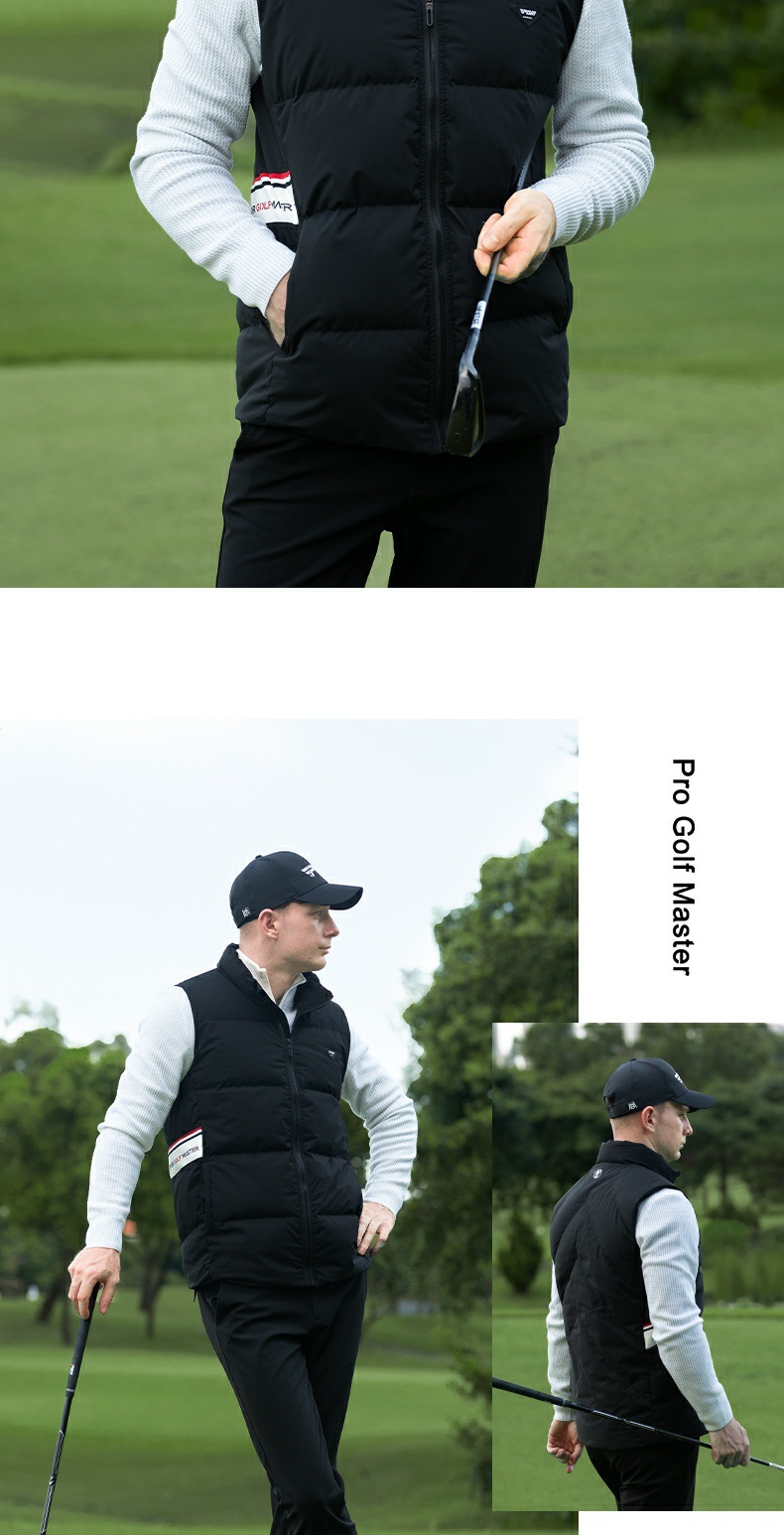 Áo gilê lông vũ PGM chống gió giữ ấm cổ đứng dành cho golf — YF759-Vest đỏ [chống gió và giữ ấm/vịt nhồi], YF759-Áo vest đen [chống gió và ấm áp/vịt lộn], YF759-Vest trắng [Chống gió và giữ ấm/Đổ đầy lông vịt] chi tiết 9