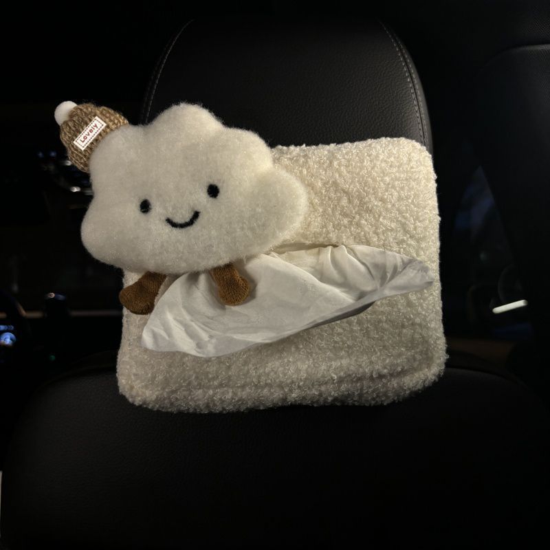 Caja de extracción de papel de automóvil tipo asiento de caja de toallas de papel montada en automóvil reposabrazos bolsa de papel para automóvil colgante bolsa interior de automóvil decoración creativa image 4